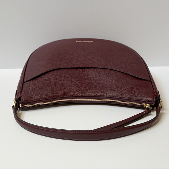 Michael Kors Dover Large Half-Moon Shoulder Hobo Leather Bag Oxblood - Picture 5 of 10